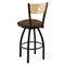 Holland Bar Stool Co 25" Swivel Counter Stool, Black Wrinkle, Nat Back, Rein Thatch Seat 83025BWNatMplB026 - alternate 4